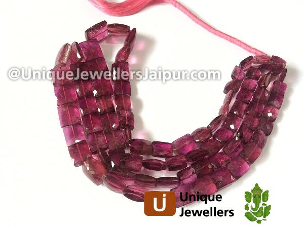 Rubellite Faceted Chicklet Beads